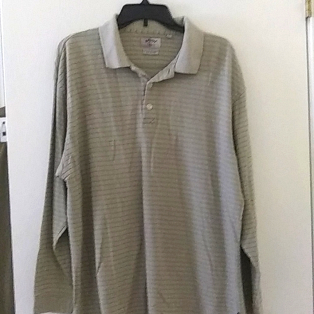 Callaway Beige Striped Men's Shirt